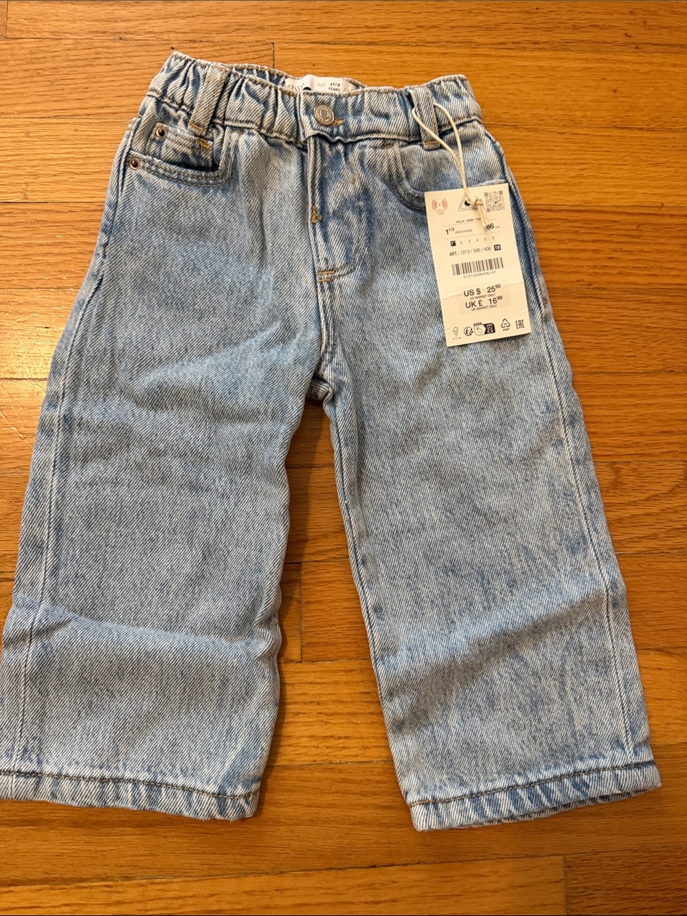 ZARA Kids 1 1/12 years Light Wash Kids Denim Jeans